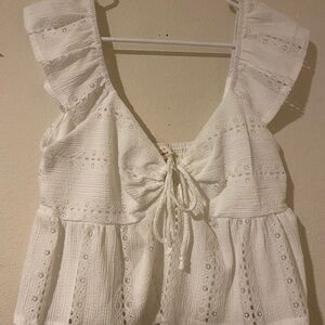 White Eyelet Women's Top